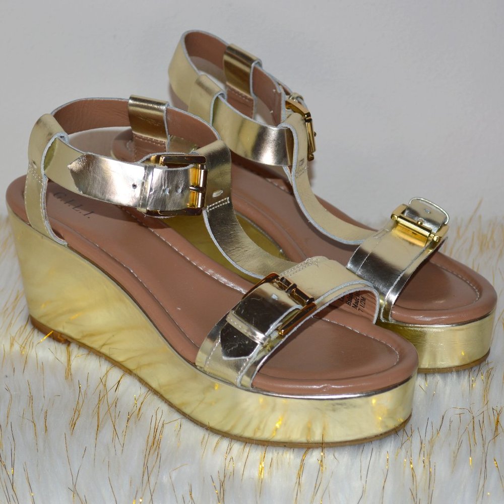 G.I.L.I. Metallic Silver & Gold Platform Wedges